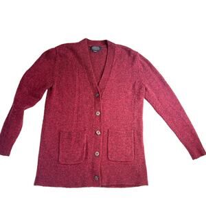 Pendleton 100% Shetland Wool Sweater Womans XS Cardigan 5- Button V-Neck Pockets